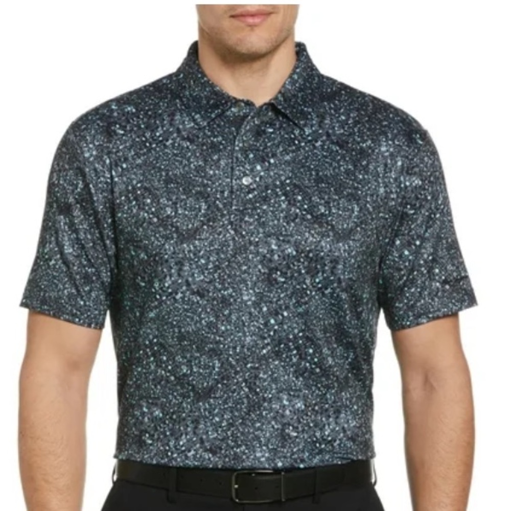 Hogan Black and Gray Patterned Polo Shirt